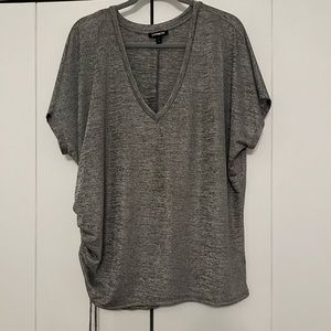 grey glitter t shirt blouse! never worn!